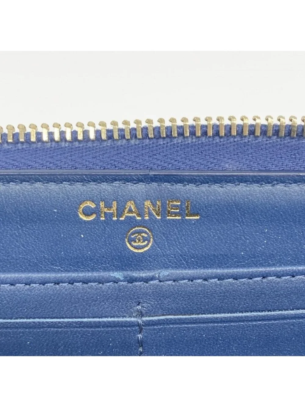 Chanel Wallet Boy Lambskin Navy Champagne Gold